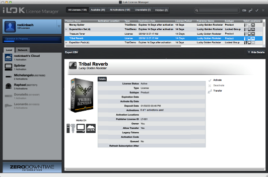 ilok license manager software component